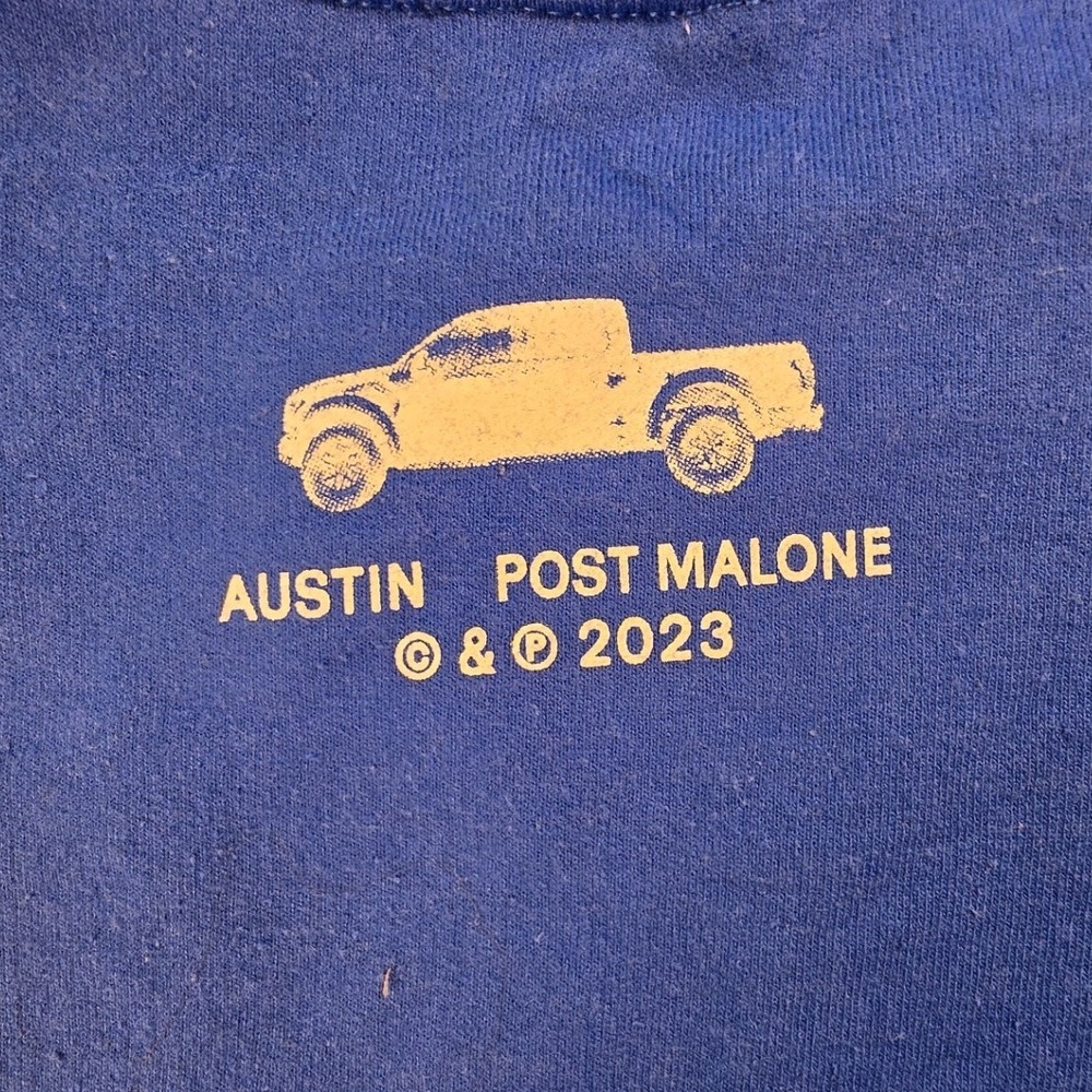 Post Malone Austin 2023 Tour Sweatshirt Royal Blue Large Concert Merch Festival